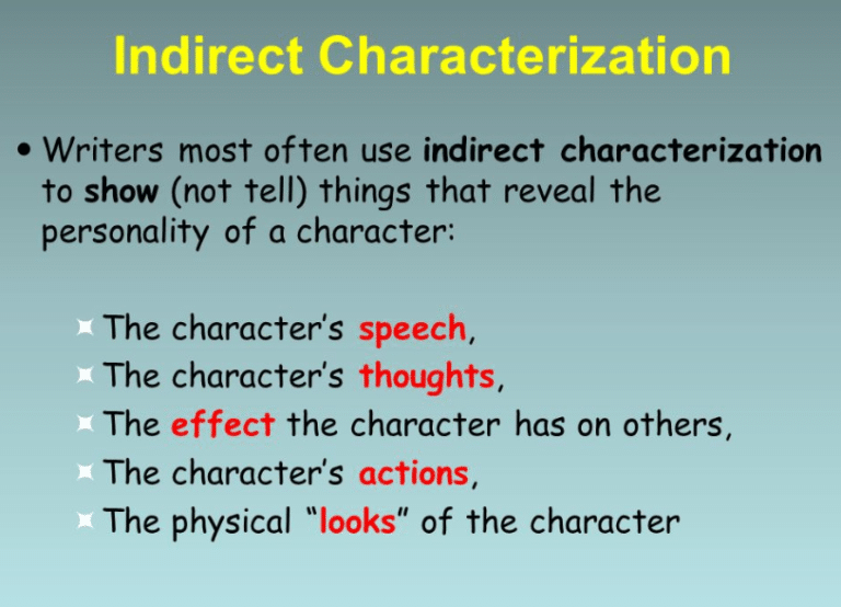 characterization flat character definition